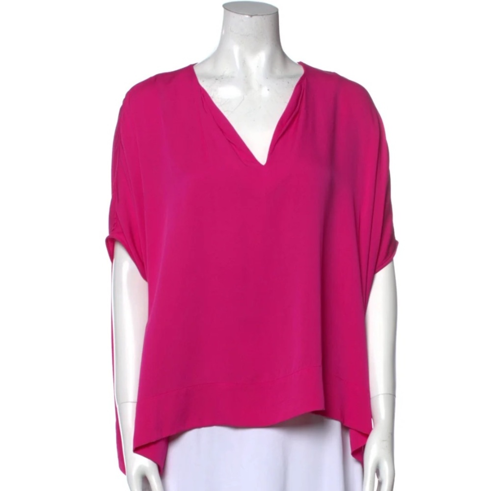 Diane von Furstenberg Adria V-Neck Loose Blouse - Petite